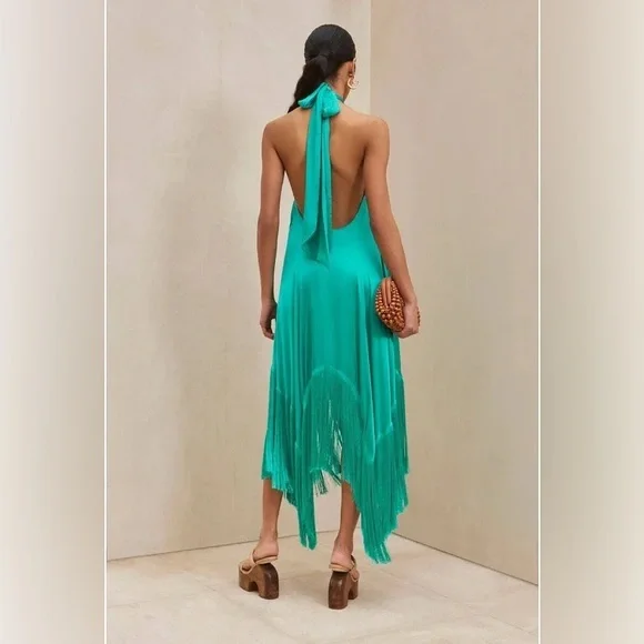 Cult Gaia | Ali Fringe Silk Maxi Dress - Picture 6 of 7